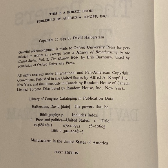David Halberstam THE POWERS THAT BE 1st Edition Vintage with Dustcover - Picture 6 of 11